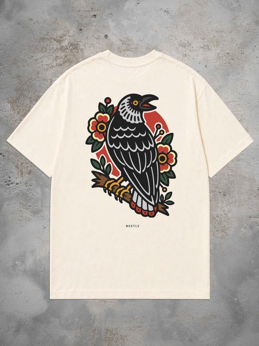 Crow - Oversized Tattoo T-Shirt – offwhite
