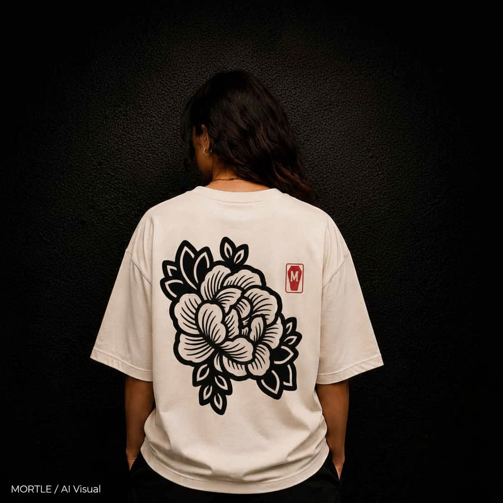 Begonia mono - Tee-shirt Tatouage Oversize