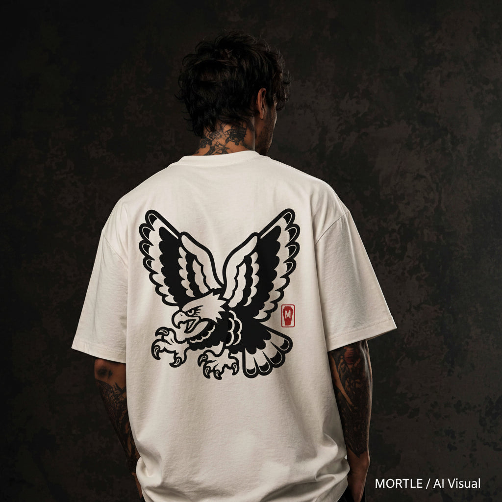 T-shirt tatouage Oversize - Aigle mono