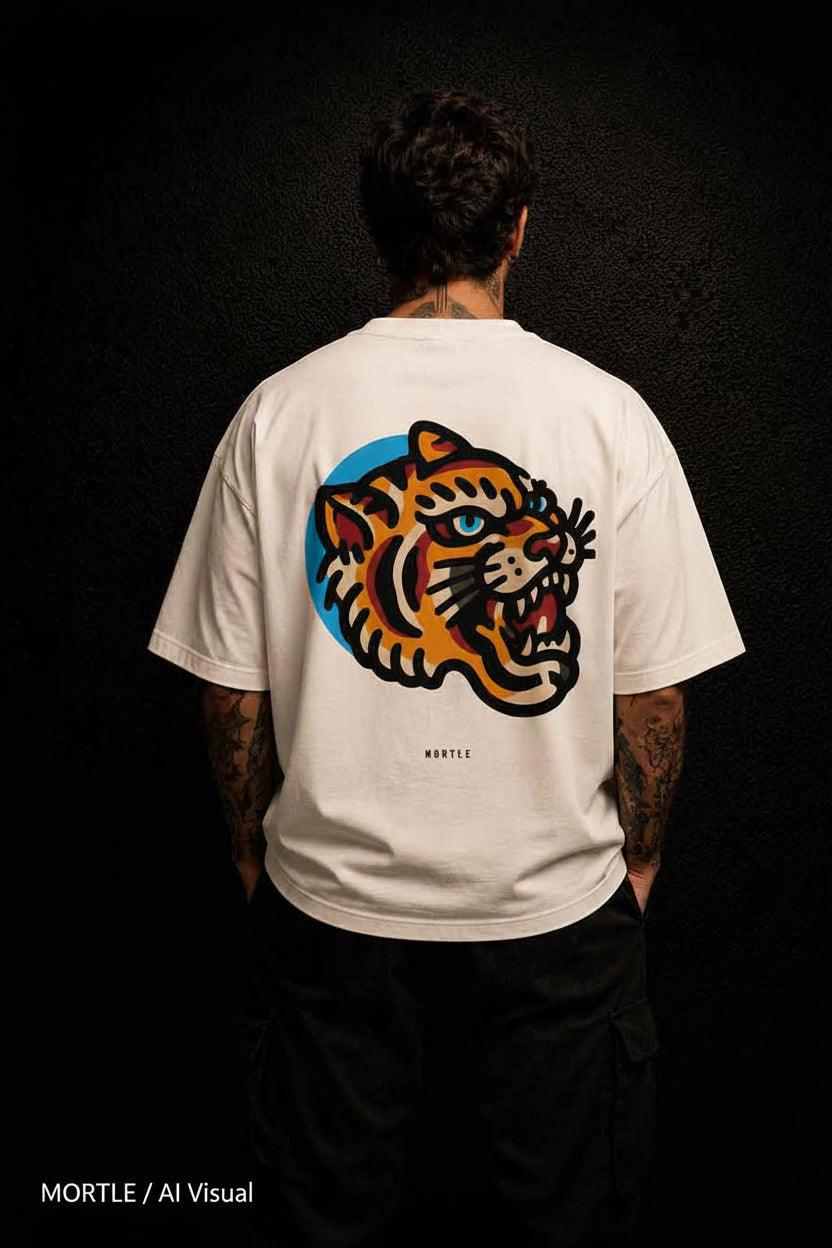 Tiger - T-shirt tatouage oversize