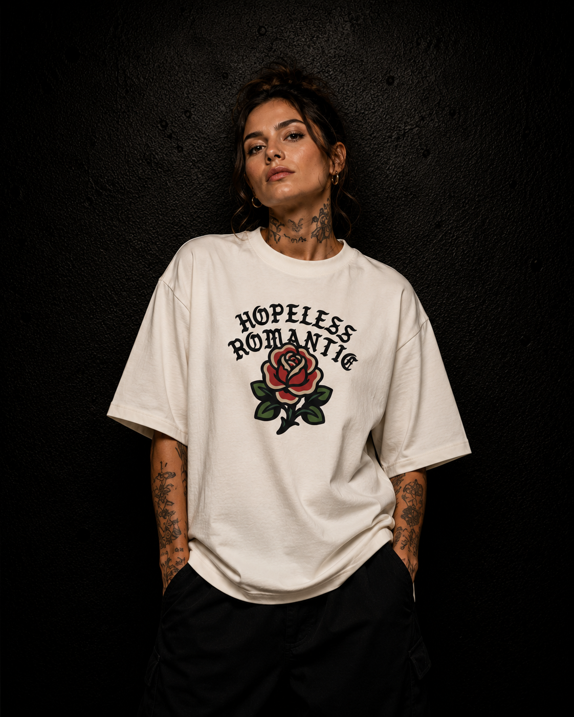 Hopeless Romantic - Oversized Tattoo T-Shirt – offwhite