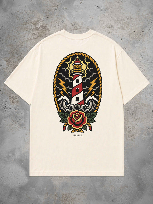 Lighthouse - Oversized Tattoo T-Shirt
