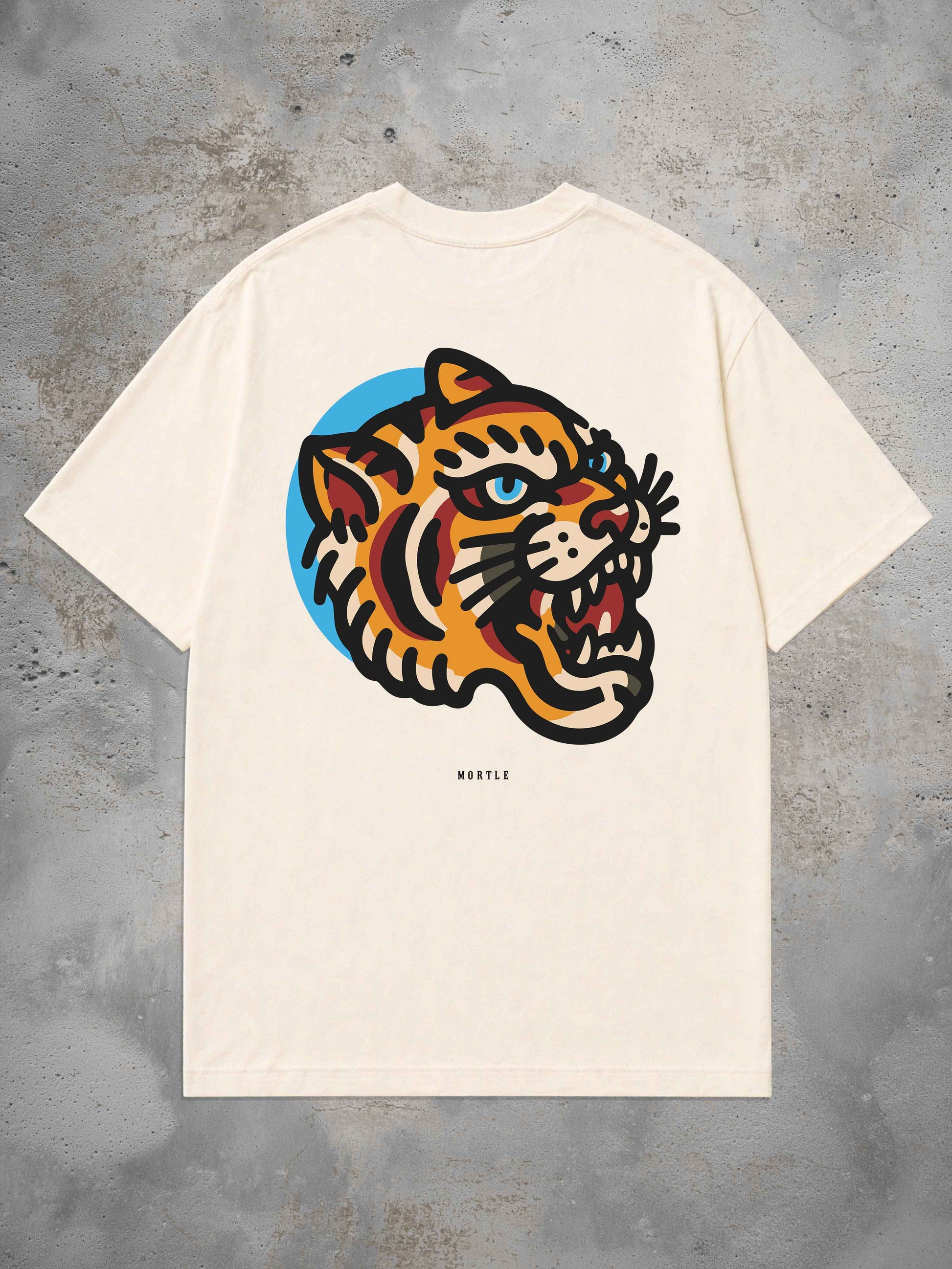 Tiger Oversized Tattoo T-Shirt by MORTLE featuring a large American Traditional tiger back print.