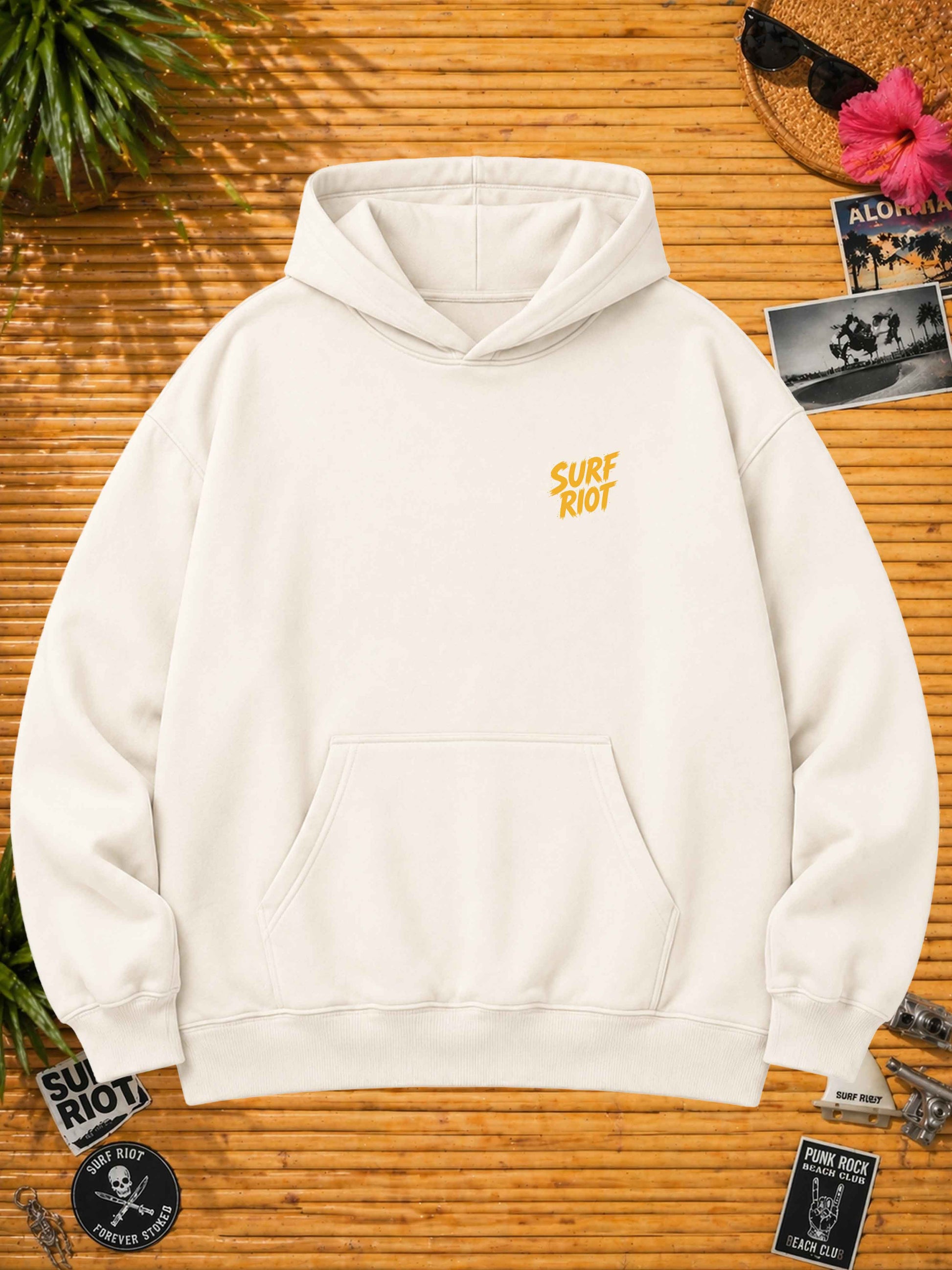Out Of Office Surf Punk Hoodie mit Frontprint