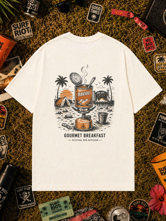Gourmet Breakfast Festival Shirt von Surf Riot in Natural Raw