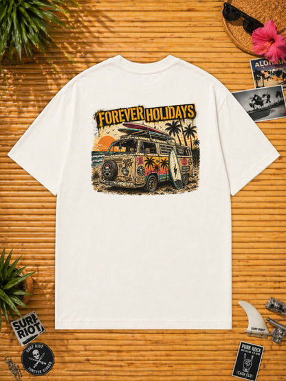 Forever Holidays Loose Fit Shirt von Surf Riot in Weiß