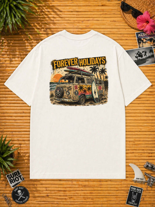 Forever Holidays Loose Fit Shirt von Surf Riot in Weiß