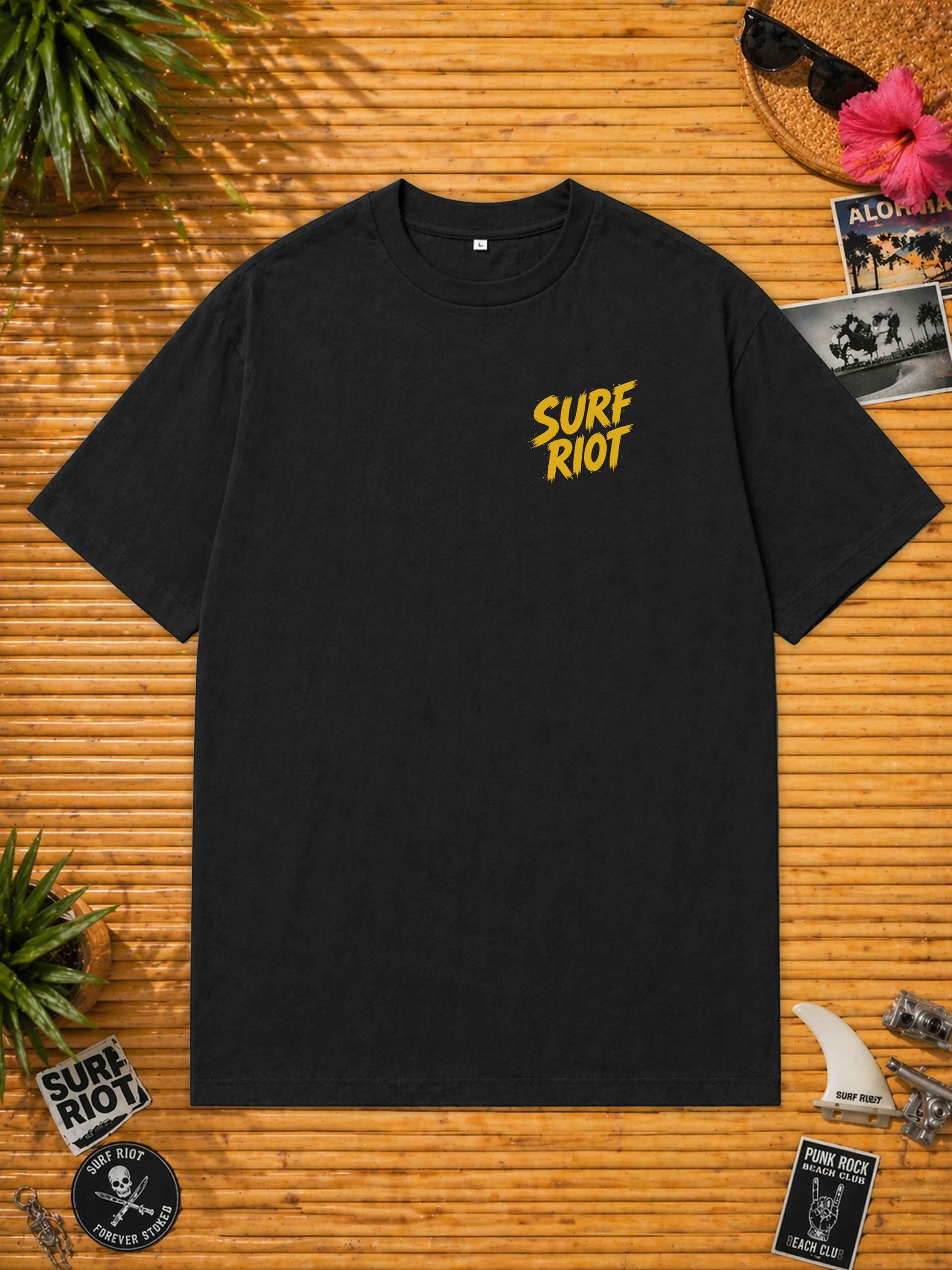 Surf Riot Loose Fit Tee mit Frontprint und Backprint