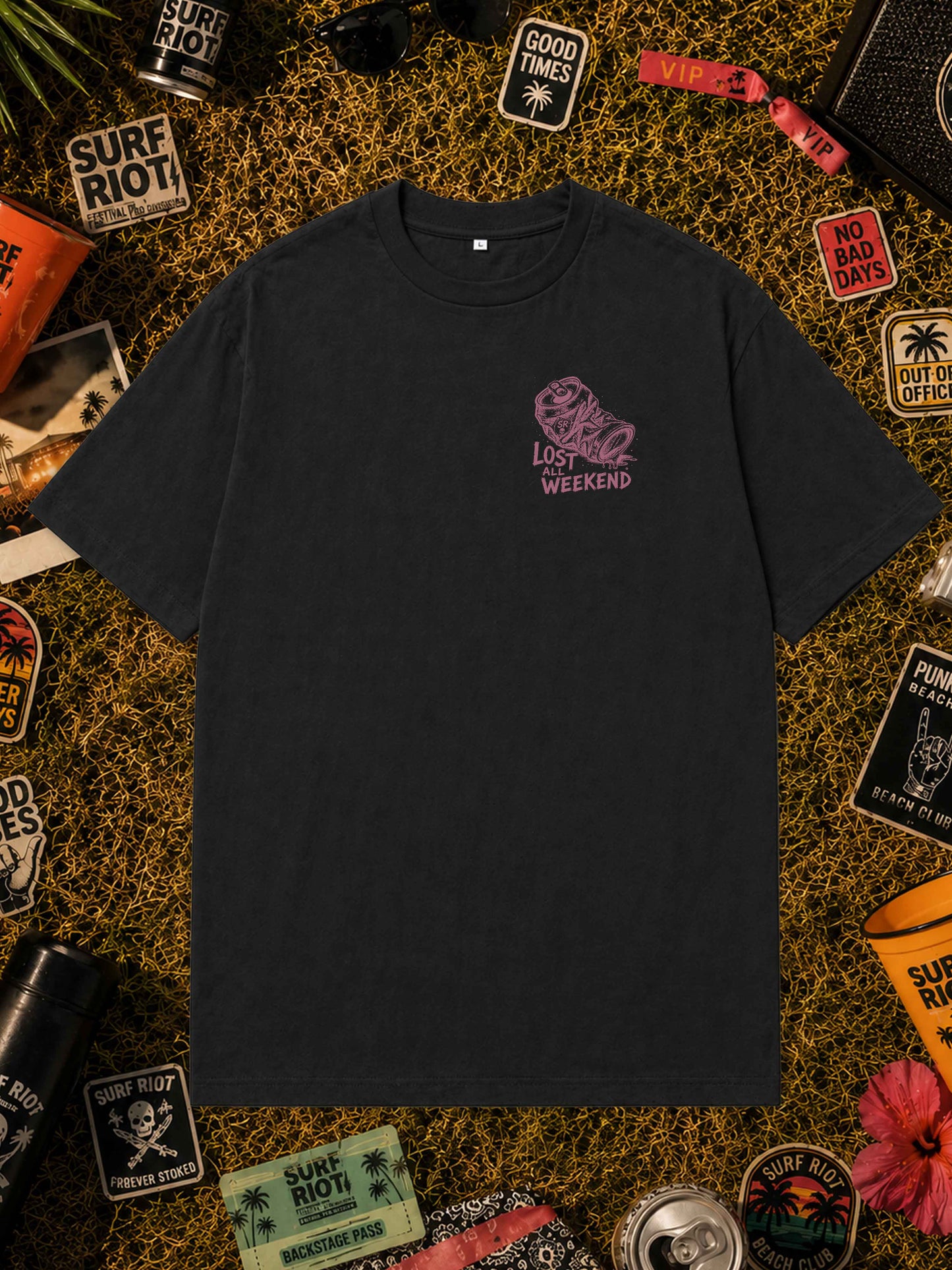 Lost All Weekend Backprint Shirt für Festivals und Sommer