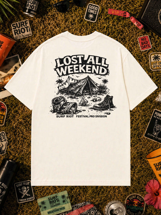 Lost All Weekend Festival Shirt von Surf Riot in Natural Raw