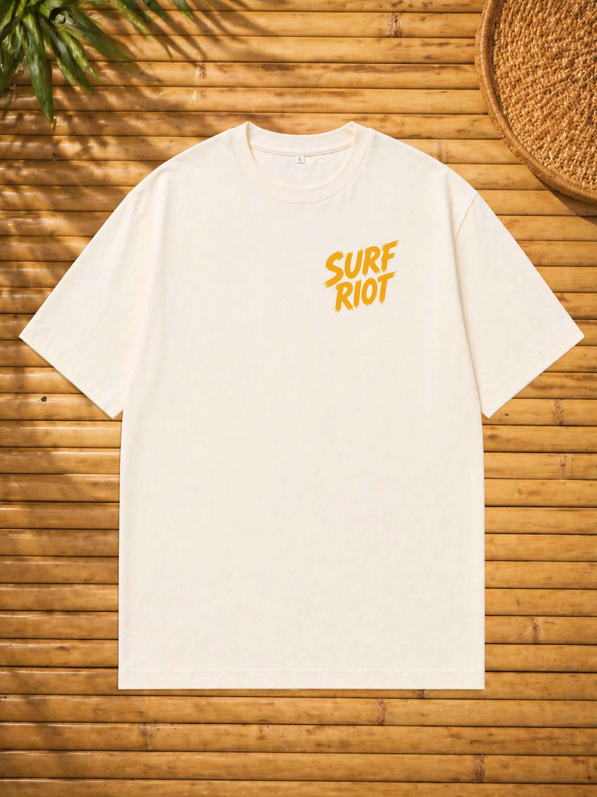 Out Of Office Loose Fit Shirt von Surf Riot in Natural Raw Front Print