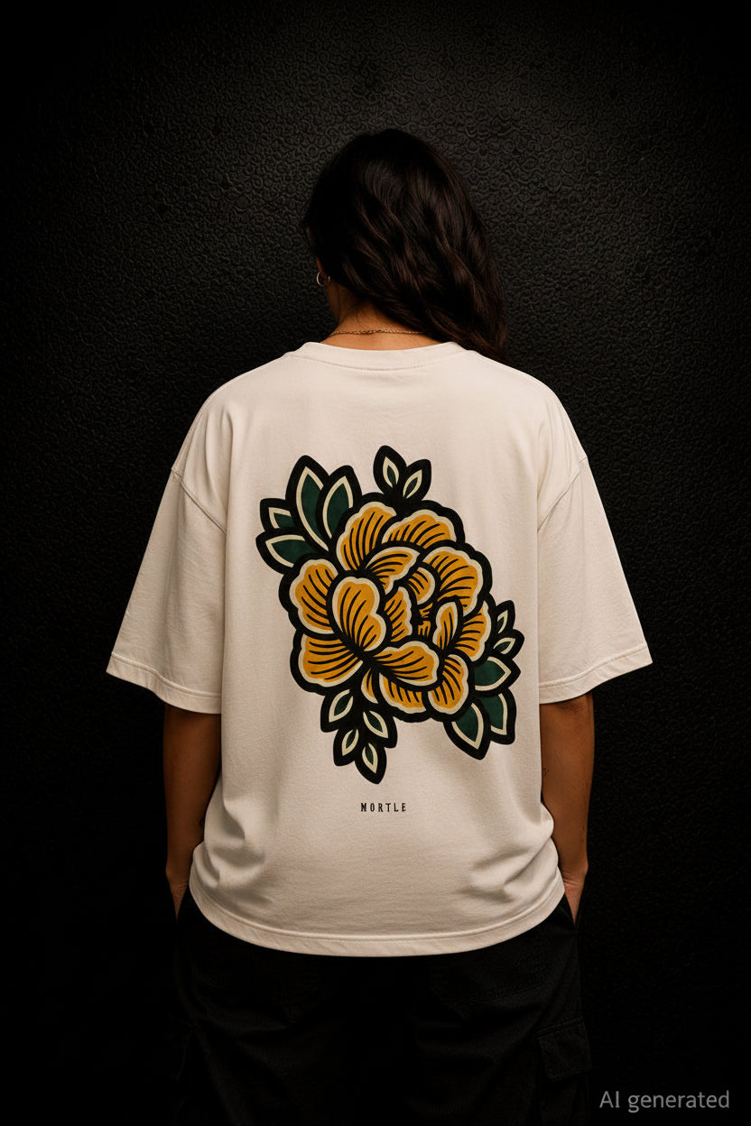 Begonia - Oversized Tattoo T-Shirt – offwhite