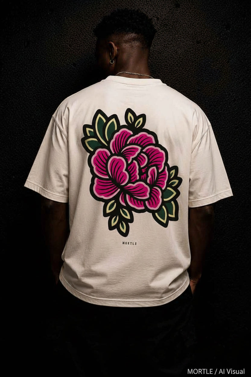 MORTLE - Begonia Traditional Tattoo oversized T-Shirt