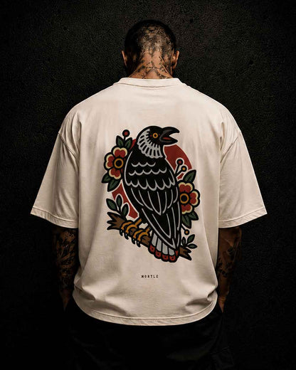 Crow - Oversized Tattoo T-Shirt – offwhite