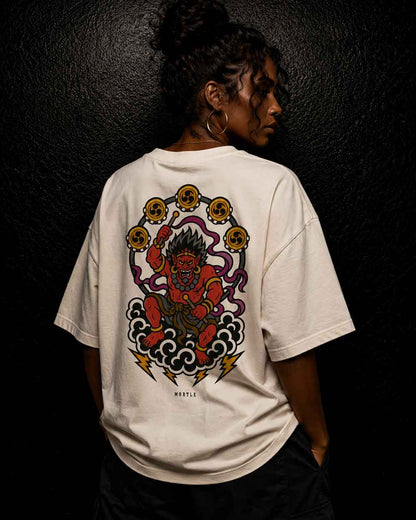 Raijin - Oversized Tattoo T-Shirt – offwhite