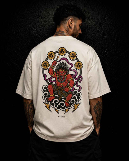 Raijin - Oversized Tattoo T-Shirt – offwhite