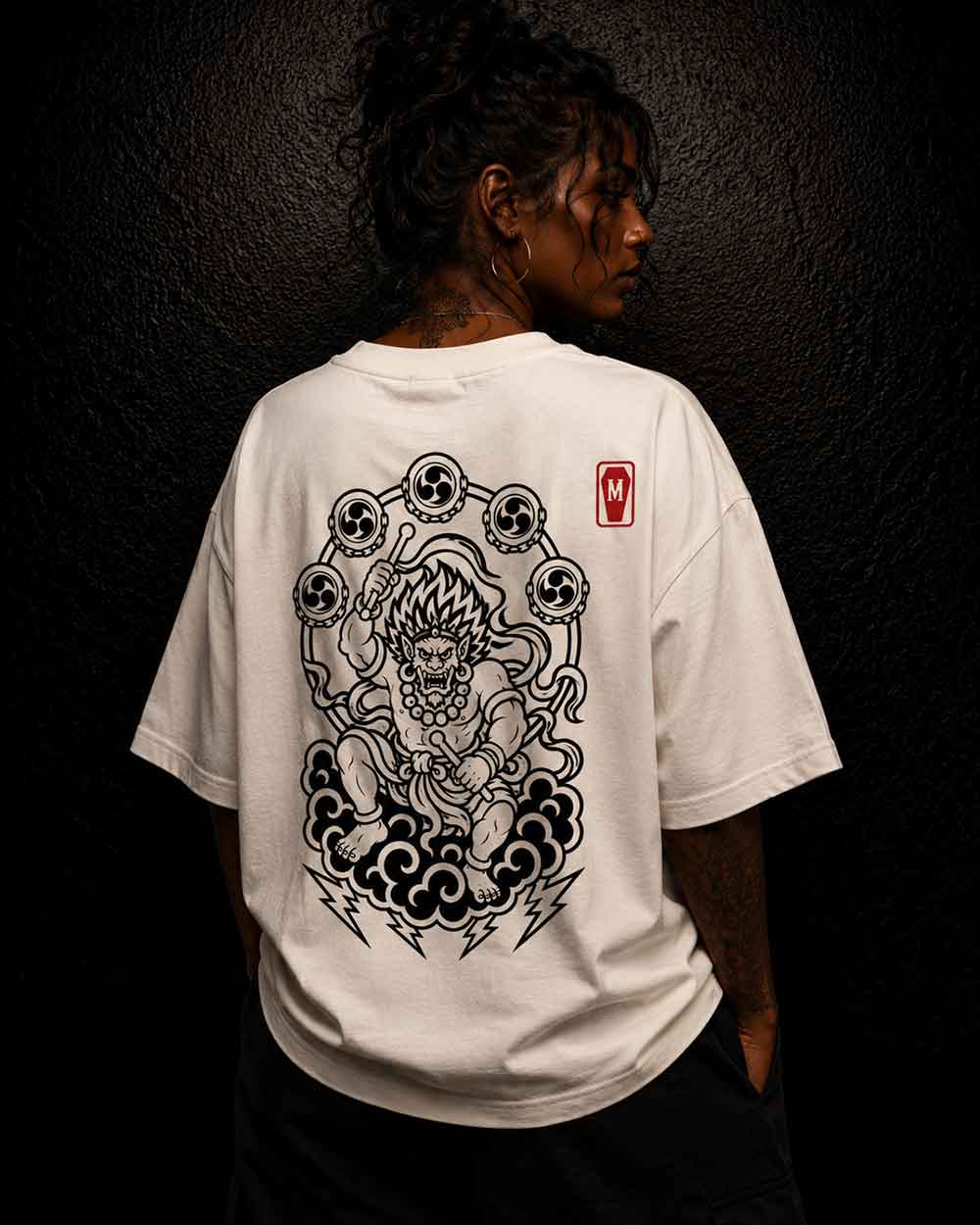 Raijin Mono - Oversized Tattoo T-Shirt – offwhite
