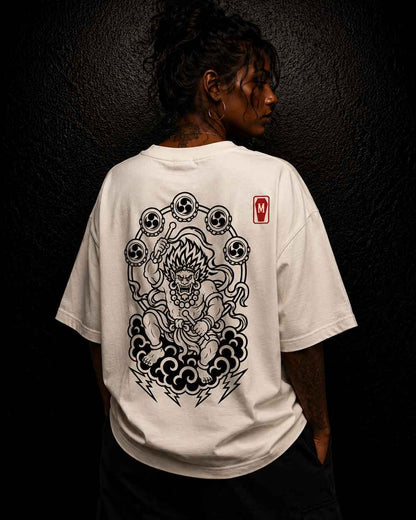 Raijin Mono - Oversized Tattoo T-Shirt – offwhite