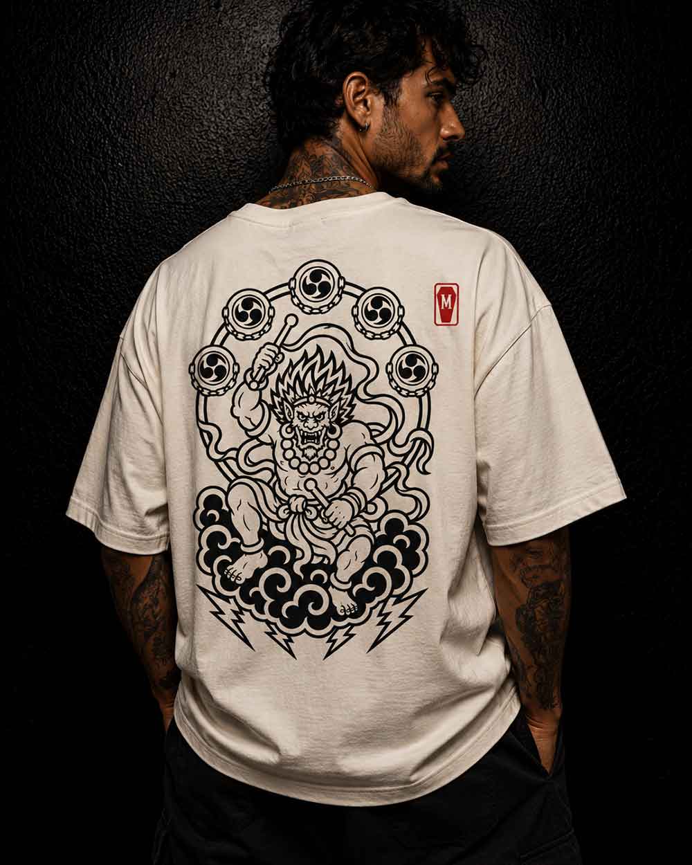 Raijin Mono - Oversized Tattoo T-Shirt – offwhite