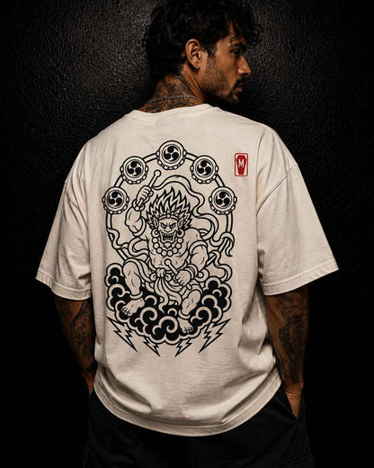 Raijin Mono - Oversized Tattoo T-Shirt – offwhite