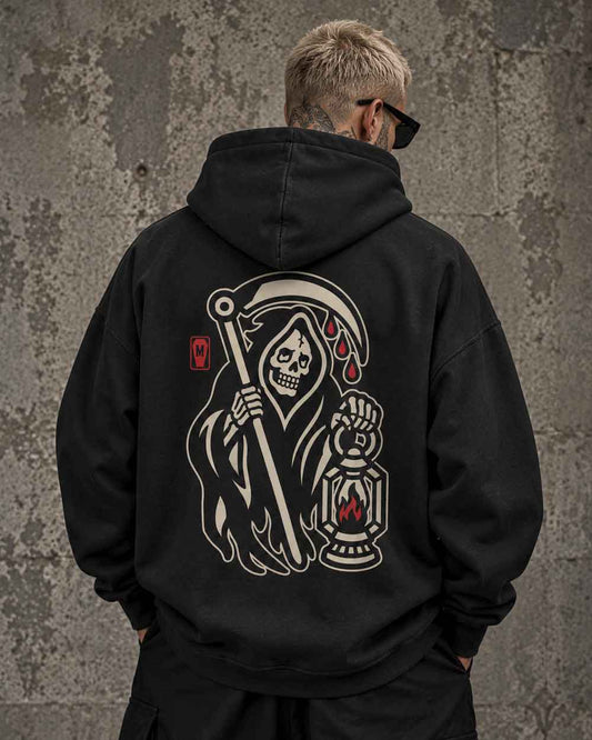 Reaper Mono – Oversized Tattoo Hoodie – black