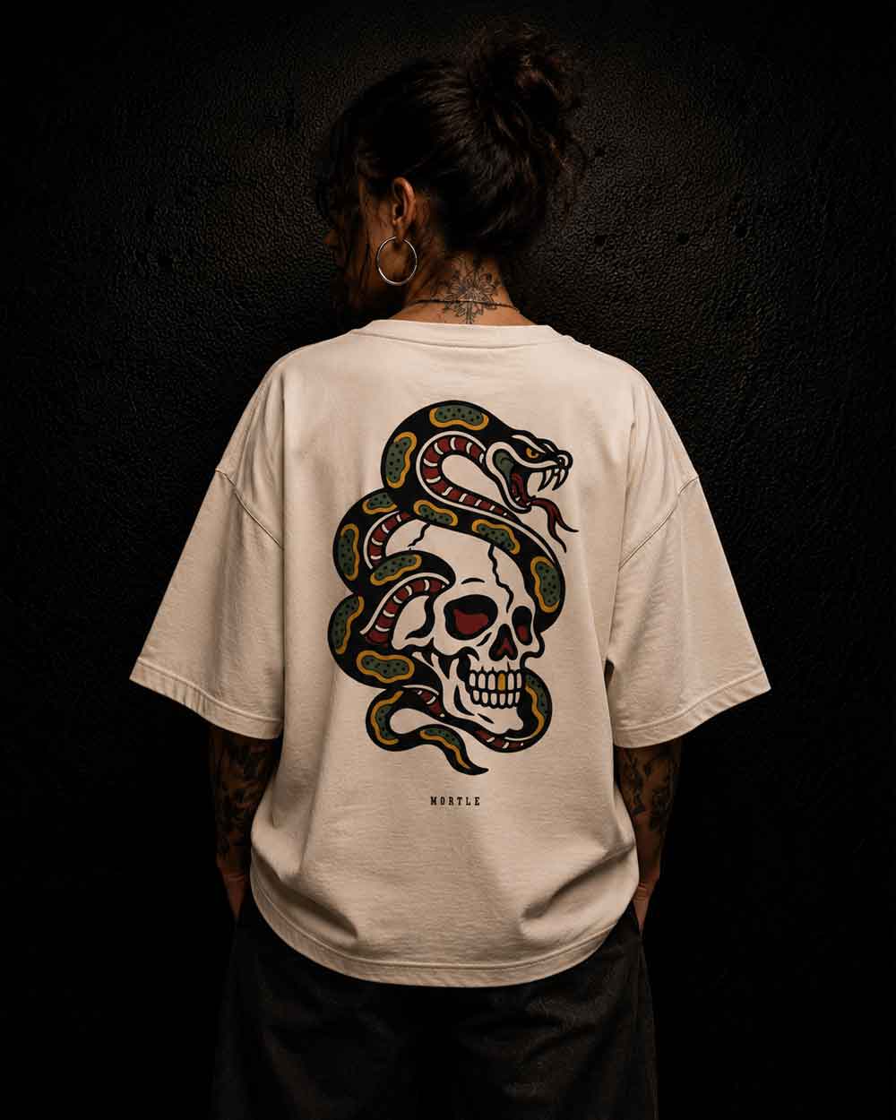 Snake & Skull - Oversized Tattoo T-Shirt