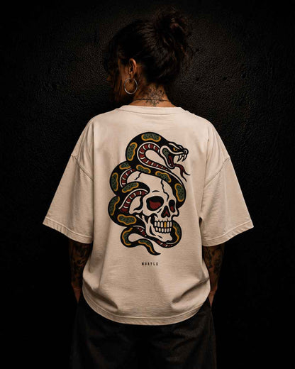 Snake & Skull - Oversized Tattoo T-Shirt