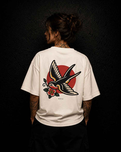 Swallow - Oversized Tattoo T-Shirt