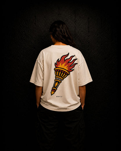 Torch - Oversized Tattoo T-Shirt – offwhite