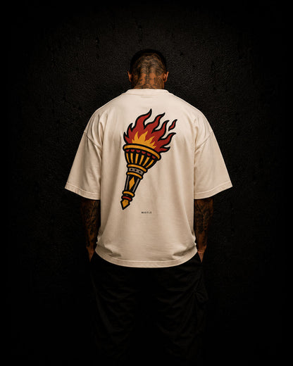 Torch - Oversized Tattoo T-Shirt – offwhite