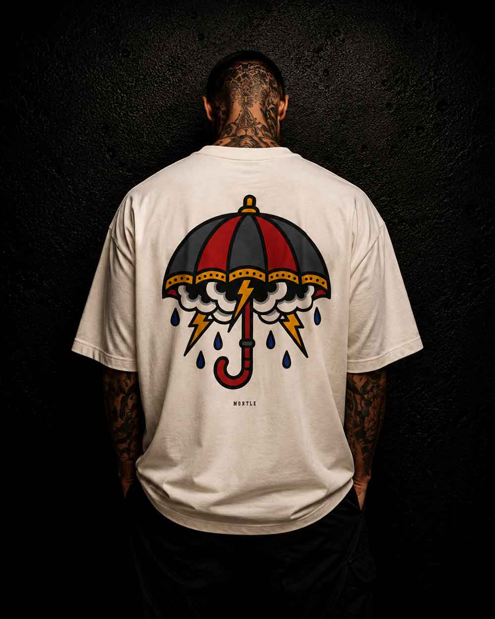 Storm Umbrella - Oversized Tattoo T-Shirt