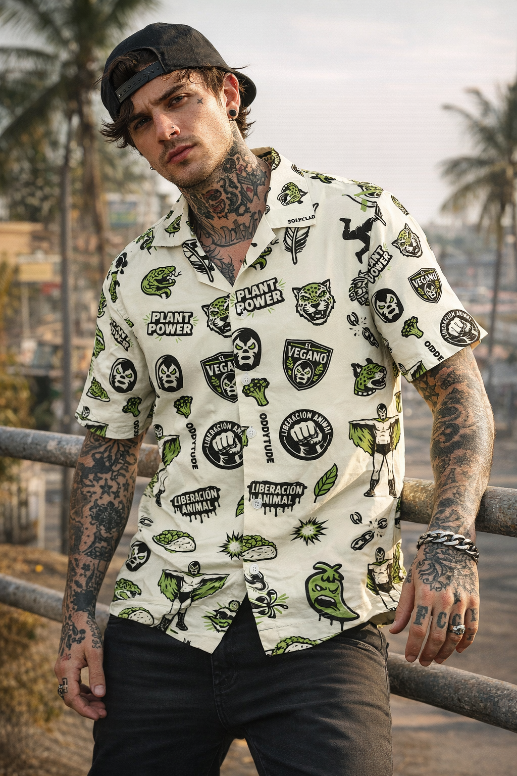 El Vegano - Unisex Alloverprint Hawaiihemd