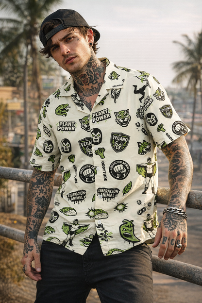 El Vegano - Unisex Alloverprint Hawaiihemd